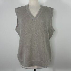 Inti Sol Men's Sz Large Tan 100% Baby Alpaca Vest Sweater Made in Peru